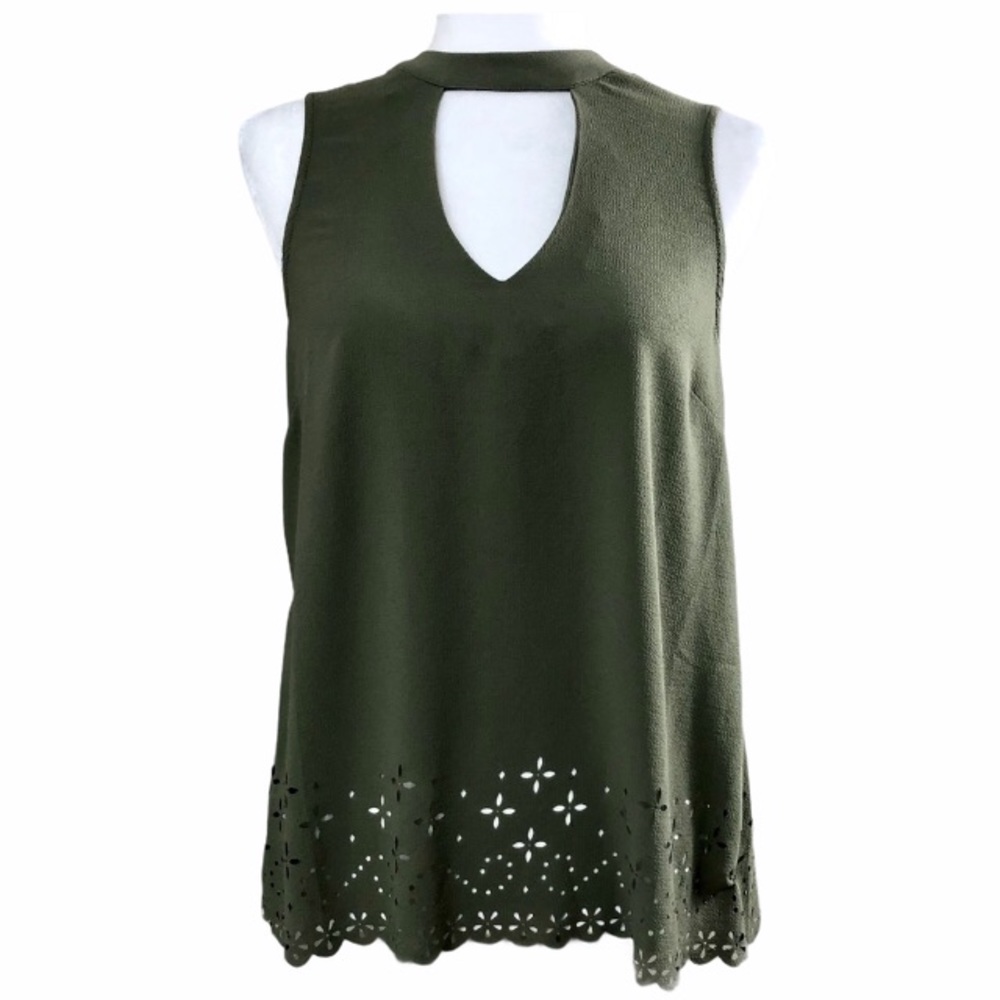 BOBEAU Laser Cut Out Sleeveless Top NWT